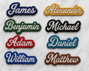 Custom Embroidered Name Patch, Embroidered Name Tag, 1.3 in tall, Personalized Name Patch for Backpacks, Hats, Jackets, Iron On & Sew On