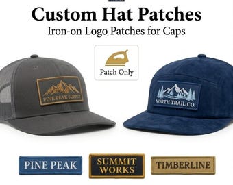 Custom Hat Patches, Custom Logo Patch for Hats, Iron On Hat Patch, Personalized Cap Patch, Trucker Hat Patch, Business Logo Patch