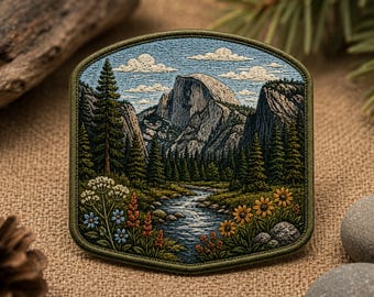 Yosemite National Park Embroidered Patch, Mountain Nature Patch for Hat, Jacket & Backpack, Iron On Sew On Outdoor Adventure Badge