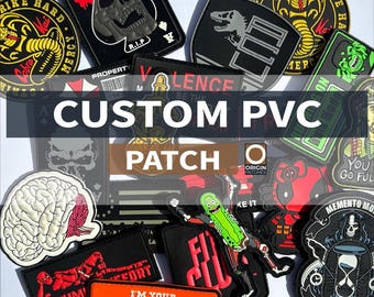 Patch personalizado em PVC - Patch de borracha personalizado com velcro ou para costurar | Patches com logotipo | Patches de moral personalizados | Impermeável e durável