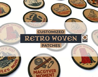 Custom Woven Retro Patch, Custom Woven Labels, Personalized Logo Patch, Personalized Brand Labels, Woven Patch, Sew On Patches