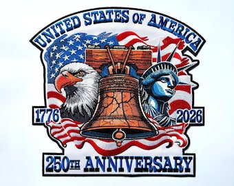 Custom Embroidery Patch, Large Patriotic Eagle Jacket Back Patch, Personalized Embroidered Badge, USA Eagle Biker Patch, Iron On/Sew On