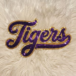 Custom Sequin Mascot Patch, Personalized Team Logo Patch, Cheer Squad Iron On Applique, Sew On Varsity Jacket Bling Patch