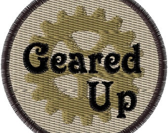 Diseño de bordado de parche Steampunk Geared Up