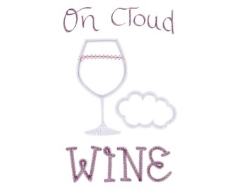 En el diseño de bordado de vino de nube