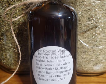 Vinagre de Tulsi con Escutelaria y Melisa, Temple & Tides Herbal Acetum / 8 oz