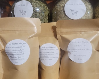 Paquete de té de hierbas Tulsi / Ayuda contra el estrés y la menopausia, sin cafeína