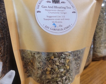 Té para gases e hinchazón / Té de hierbas para apoyar la digestión / Hinojo, jengibre y menta / Sin cafeína
