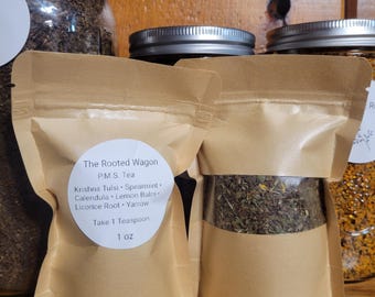 Té de hierbas para el alivio del síndrome premenstrual • Equilibrio hormonal y apoyo al estado de ánimo • Apoyo para calambres e irritabilidad • 1 oz