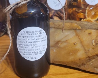 Vinagre de sidra de manzana a base de hierbas, acetum / Limpieza profunda, nuez negra, cúrcuma - 8 oz