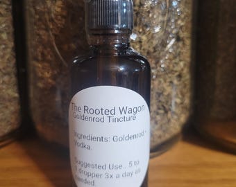 Tintura de vara de oro • Vara de oro fresca recolectada silvestre • Apoyo respiratorio y linfático • 2 oz