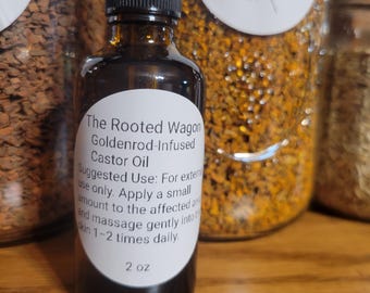 Aceite de ricino de vara de oro • Infusión tradicional de hierbas para el drenaje linfático, las articulaciones y el apoyo de la piel