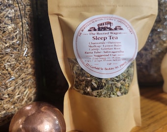 Mezcla de té de hierbas para dormir • Manzanilla, escutelaria, raíz de valeriana, relajación (hojas sueltas)