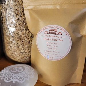Calming Tulsi Herbal Tea • Trinity Holy Basil Blend • Traditional Ayurvedic Loose Leaf Tea
