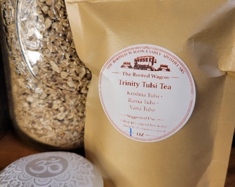 Té de hierbas Tulsi calmante • Mezcla de albahaca sagrada Trinity • Té ayurvédico tradicional de hojas sueltas