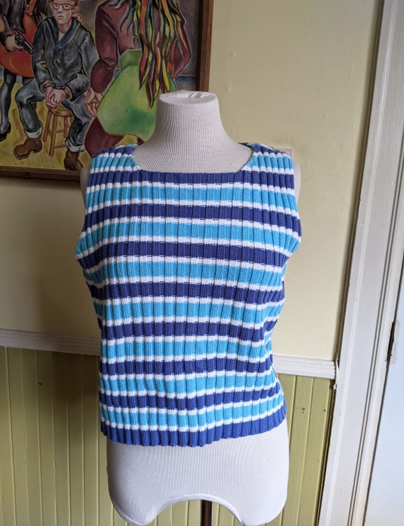 gap blue and green striped sweater