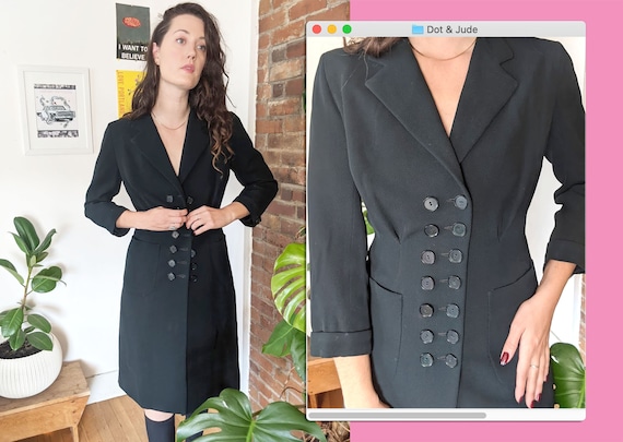 Rare Vintage 30s 40s Black Jay Thorpe Coat • Butto