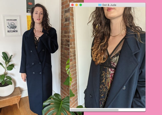 USA Vintage 1980s Hand Tailored Wool Coat • Warm … - image 1