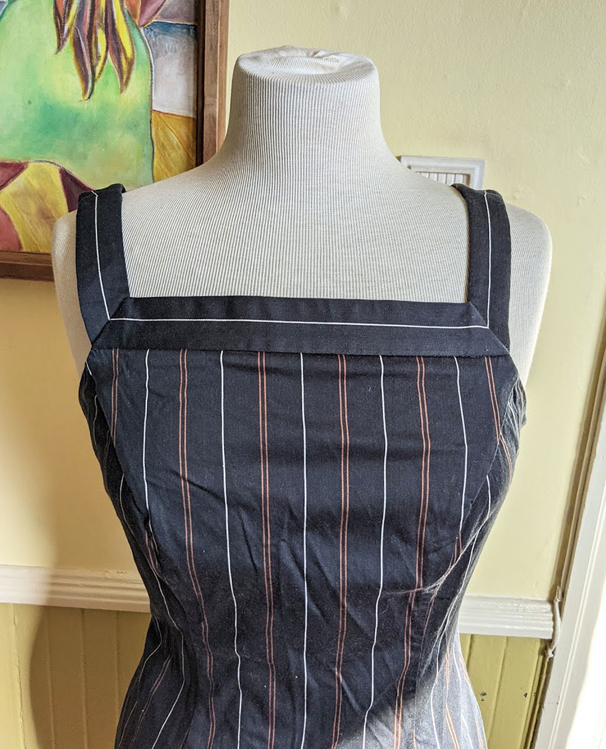 Vintage Striped Jumper Dress Black 