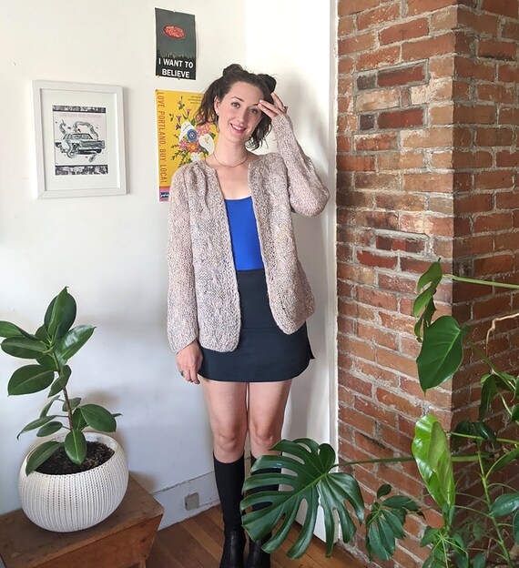 Mid Century 50s 60s Hand Knit Italian Wool Sweater