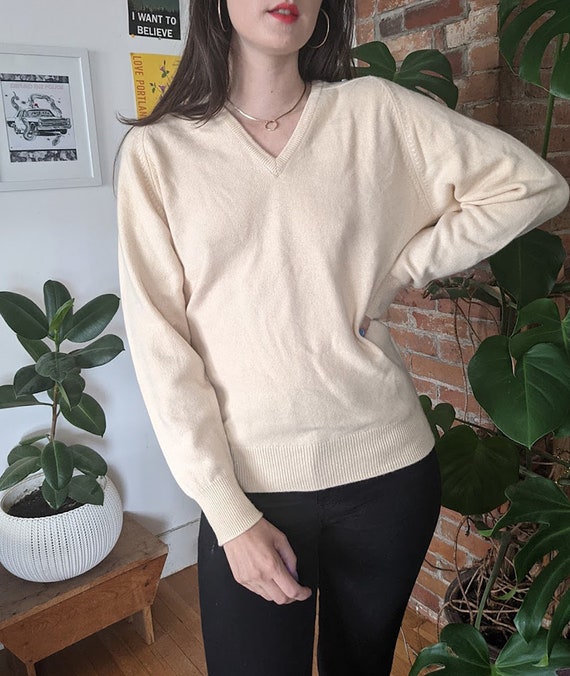 Vintage Pale Yellow Cashmere Sweater 60s Alan Paine England - Etsy