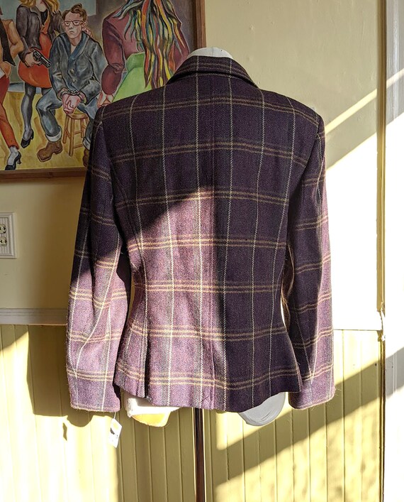 Plaid Wool Fitted Womens Blazer • NWT Womens 12 M… - image 3