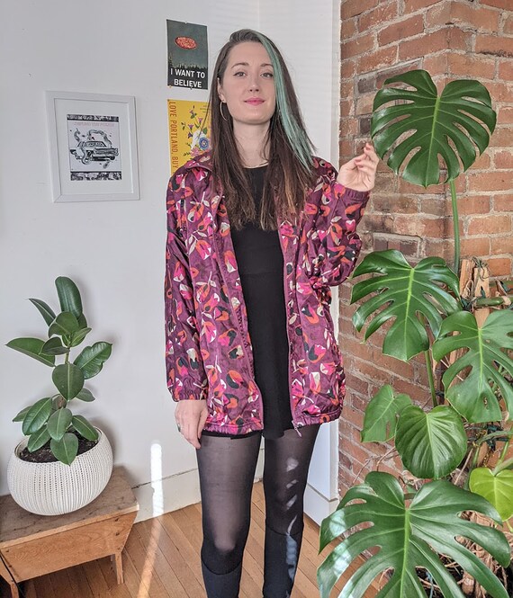 80s Mod Jacket • Abstract Floral Tulip Flower Pat… - image 3