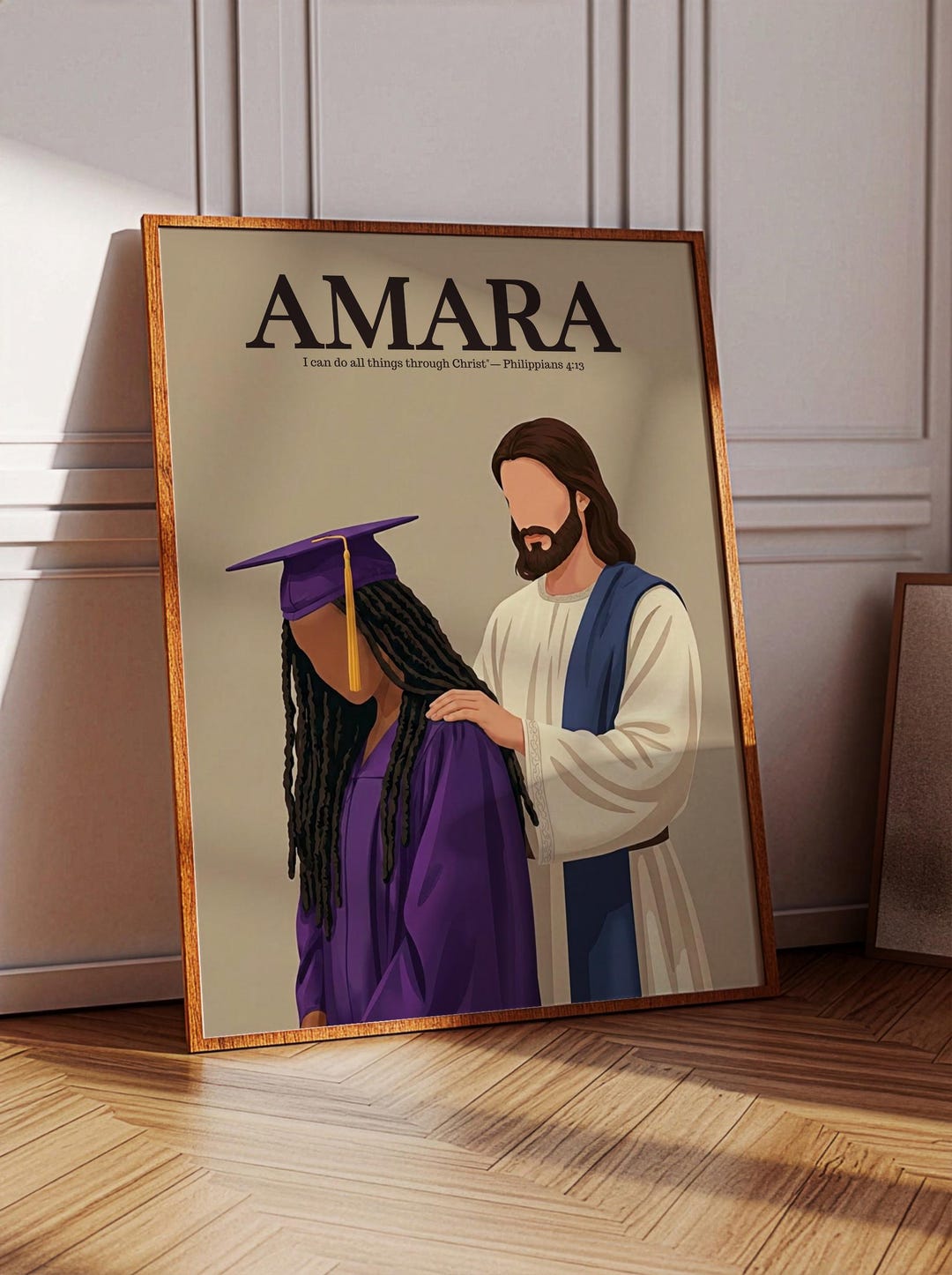 Religious Graduations Display Personalized Graduation Gift Print, Custom Faith Poster, Black Girl ...
