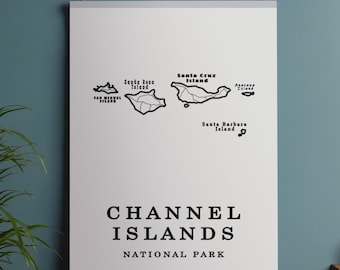 Channel Islands National Park Wall Art | Minimalist Map Print for Hikers | Digital Download