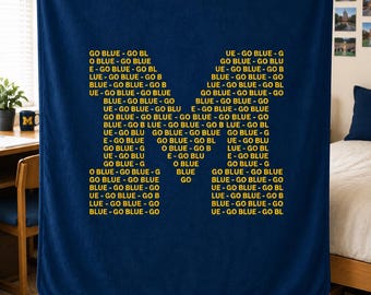 University of Michigan Sherpa Blanket | Go Blue Dorm Room Decor | Wolverine Fan College Graduation Gift