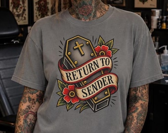 Return To Sender Tattoo Shirt, Traditional Tattoo Flash Tee, Funny Breakup Shirt, Tattoo Lover Gift, Unisex Tee