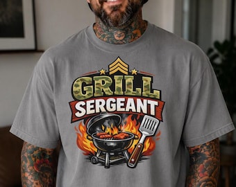 Grill Sergeant Shirt Funny Dad BBQ Shirt Fathers Day Gift For Dad Grilling Shirt BBQ Dad Gift Fathers Birthday
