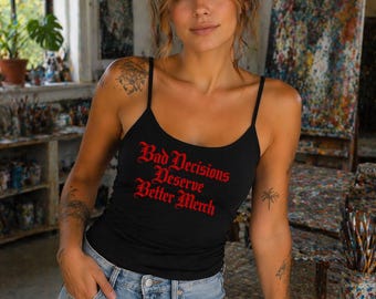 Top na ramiączkach typu spaghetti, koszula z wyrazistym gotyckim krojem, alternatywna odzież