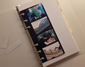 Custom Photostrip 6-Hole – Fits A6, A7 Ring Binder, Any Color Background – Glossy or Satin
