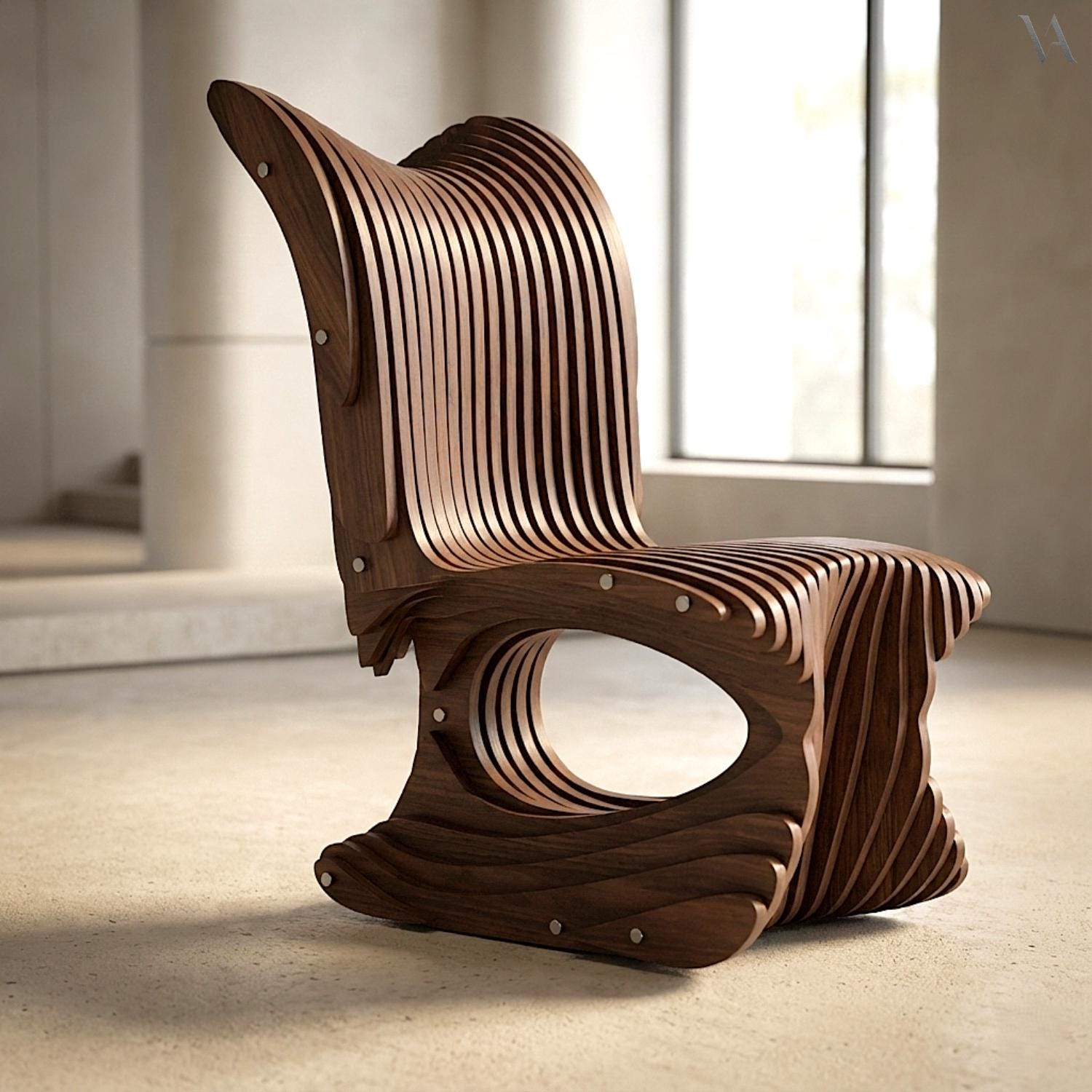 Parametric Modern Chair Collection 1 / Contemporary Wavy Wooden Art ...