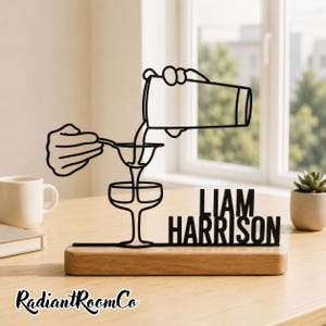 Bartender Metal Table Decor, Custom Tavern Brewery Sign, Unique Home Bar Decor for Men