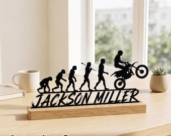 Biker Metal Table Decor, Custom Motorcycle Sign, Unique Chopper Rider Gift for Him