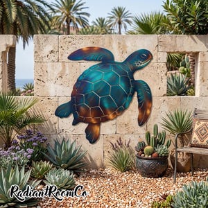 Turtle Fire Roasted Wall Art, Custom Ocean Decor, Marine Sea Sign For Porch