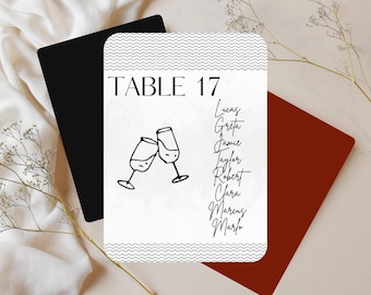 Minimalistische trouwtafelnummers: modern receptiedecor (canvasjabloon)