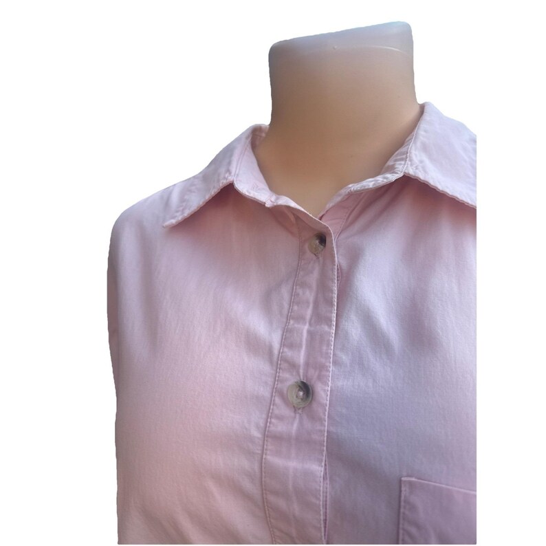 Free People Camisa rosa de manga larga con lazo en la espalda y botones imagen 4