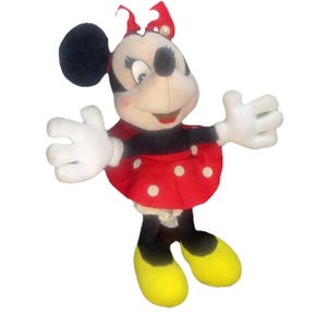 Vintage 1982 Minnie Maus Plüsch aus Tokyo Disneyland 11 "Mit beweglichen Armen Bild 2
