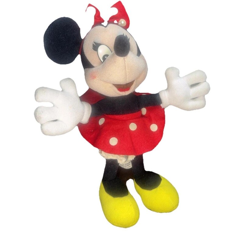 Vintage 1982 Minnie Maus Plüsch aus Tokyo Disneyland 11 "Mit beweglichen Armen Bild 2