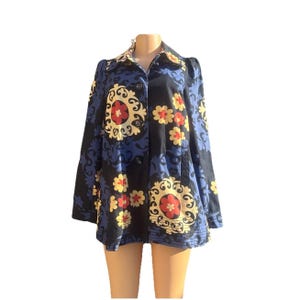 Anthropologie Bica Cheia Floral Medallion Whimsical Swing Jacket Coat Women S image 1