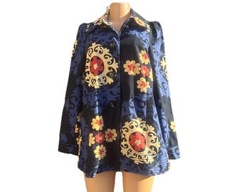 Anthropologie Bica Cheia Bloemenmedaillon Whimsical Swing Jasjas Dames S