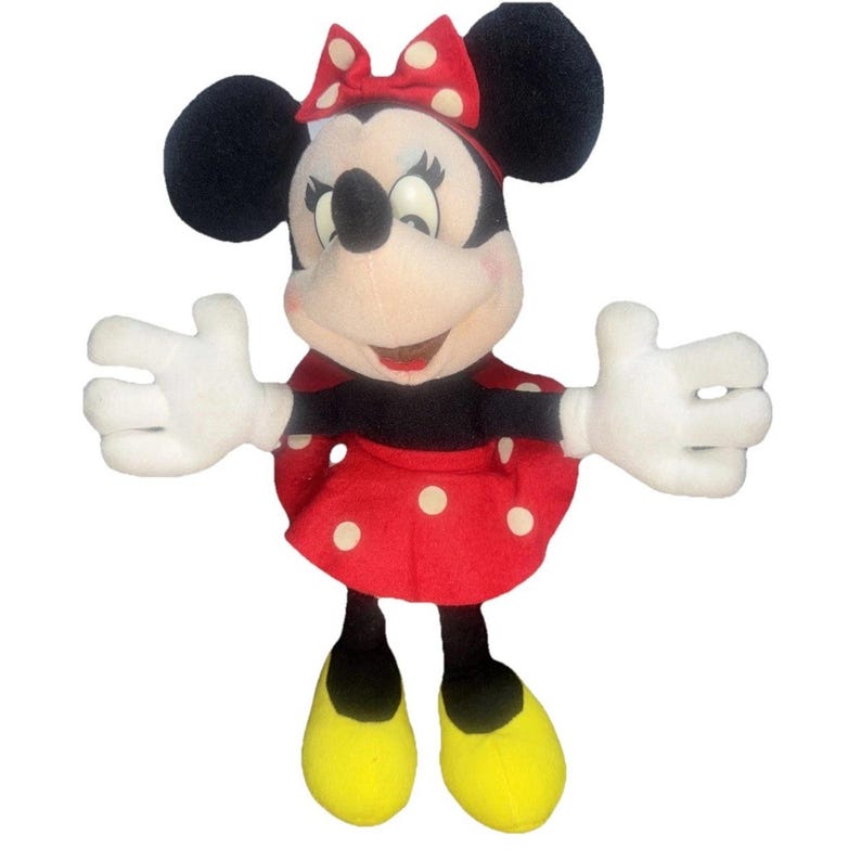 Vintage 1982 Minnie Maus Plüsch aus Tokyo Disneyland 11 "Mit beweglichen Armen Bild 1