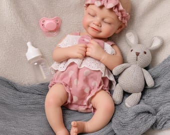 Muñeca bebé renacida de silicona de 40 cm, realista, recién nacida, con peso y suave, ideal para coleccionar o regalar.