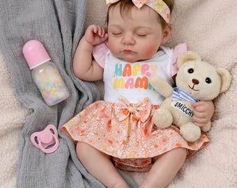 Muñeca renacida de silicona de 16 pulgadas Pascale - Bebé niña de silicona sólida y suave de cuerpo completo - Muñeca recién nacida - Muñeca renacida realista de silicona pintada a mano