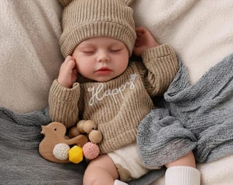 Muñeca bebé renacida realista de silicona de 16 pulgadas, recién nacida, realista, pintada a mano, con peso para coleccionar.