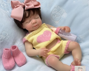 Bebé renacido de silicona de 33 cm, con peso de 1 kg, boca abierta, cuerpo completo, realista.