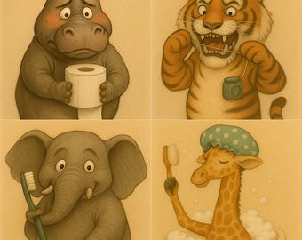 Animal Bathroom Prints